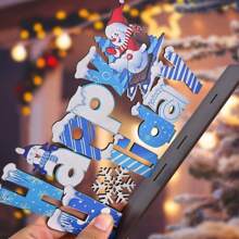 1 Stück frohes Feiertag Tisch Dekorations Schild Weihnachtsbaum Frohe Weihnachten Holz Patchwork Tisch Ornament für Winter Heim Zimmer Wohnzimmer Büro Küche Fensterbank Dekoration, Geschenk für Mama, Weihnachtsgeschenk, Feiertagsgeschenk, Wintergeschenk