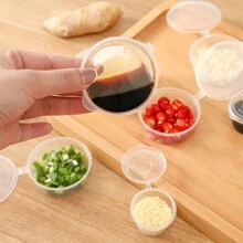 50 hộp đựng nước sốt thực phẩm trong suốt 50ml có nắp, cốc nhựa dùng một lần, thích hợp cho nhà bếp, nhà hàng, v.v. - Nhiều màu - Xem 8
