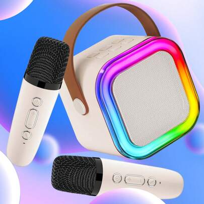 Karaoke Machine For Kids Adults With 2 Wireless Microphone Multiple Led Lights Karaoke Speaker Kids Karaoke Machine Speaker Karaoke Gifts For Girls Boys Ages 6, 7, 8, 9, 10, 12 +Year Old Christmas Party