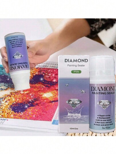 60ml/120ml Sealer Glue For Diamond Paintings & Puzzles, New Diy Diamond Painting Tool, Diamond Dotz Fixative & Brightener (Comes With Brush)