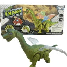 Juguete Cuello Largo Alas Dinosaurio Camina Ruge Emite Luz 1390 - Verde - Ver 2