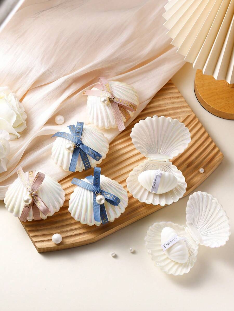 1/3/5pcs Wedding Favors For Guests Aroma Shell Candle Souvenir Gift Box For Bridal Shower Baby Shower Party Decoration Home Decoration,Room Decor,Gifts Birthday Graduation