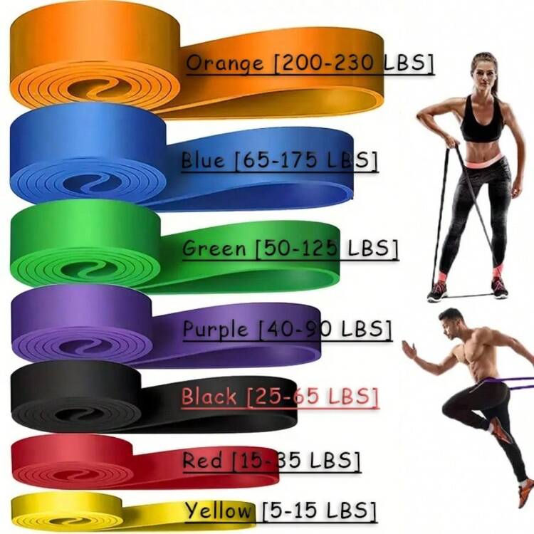 Banda elástica de entrenamiento con resistencia, banda de goma de entrenamiento de resistencia, equipo de fitness Pilates, expansor, unisex, banda de ejercicio gruesa y resistente, para entrenamiento de resistencia, físico, ejercicios en casa, bandas de resistencia profesionales de fitness, gimnasio, deporte, ejercicios en casa, correa de gimnasio, bandas de resistencia - Multicolor - Añade 2