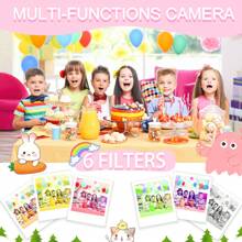 儿童数码相机，适合3-10岁男孩和女孩的生日玩具礼物，适合幼儿的1080P视频儿童相机，适合男孩和女孩的便携式可充电玩具相机，最佳圣诞礼物 - 彩色 - 查看 8