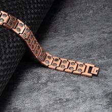 Pure Copper Magnetic Bracelets Male Viking Vintage 15mm Wide Wristband Jewelry Men High Magnet - Brown - View 5