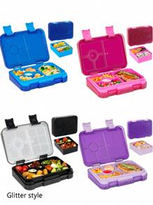 1 件学生分隔密封水果盒沙拉盒、工作便当盒、外带午餐盒、大容量便当盒、分隔午餐盒（可拆卸隔层）圣诞礼物 - 彩色 - 查看 6