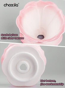 choxila 1pc Ceramic Lotus Flower Shaped Coffee Filter Cup, Suitable For V01 Filter Paper, Essential For Back To School Season - Lotus Ceramic Filter Cup - View 9