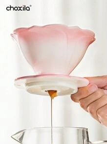 choxila 1pc Ceramic Lotus Flower Shaped Coffee Filter Cup, Suitable For V01 Filter Paper, Essential For Back To School Season - Lotus Ceramic Filter Cup - View 8