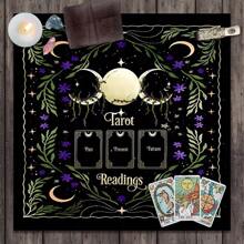 1pc Altar Cloth Tarot Table Cover Starry Triple Moon Love Career Oracle Card Tablecloth Moon Tarot Table Cloth Divination For Spread Tarot Reading Cloth Moon Phase Tarot Mat Altar Decor Witchy Witch,Tarot,Altar,Altar Cloth - Multicolor - View 1