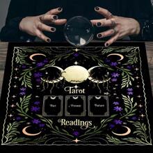 1pc Altar Cloth Tarot Table Cover Starry Triple Moon Love Career Oracle Card Tablecloth Moon Tarot Table Cloth Divination For Spread Tarot Reading Cloth Moon Phase Tarot Mat Altar Decor Witchy Witch,Tarot,Altar,Altar Cloth - Multicolor - View 2