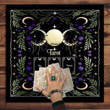 1pc Altar Cloth Tarot Table Cover Starry Triple Moon Love Career Oracle Card Tablecloth Moon Tarot Table Cloth Divination For Spread Tarot Reading Cloth Moon Phase Tarot Mat Altar Decor Witchy Witch,Tarot,Altar,Altar Cloth - Multicolor - View 4