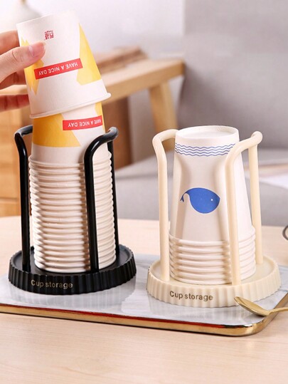 1 Stück Pappbecherhalter für den Haushalt, multifunktionaler Desktop-Organizer für Kaffee und Teetassen mit Tassenabruffunktion