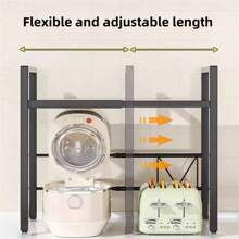 Microwave Oven Rack, Adjustable Kitchen Counter Space Saver Stand For Appliances, Multi-Functional Rack For Rice Cooker, Oven - Multicolor - View 5