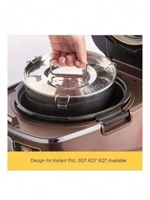 Molde Para Flan De Acero Inoxidable 304 Con Tapa Y Asa Capacidad De 1.5qt,Molde Flan Recipiente Cocina Vapor Con Tapa Acero Inoxidable - Gris - Ver 3