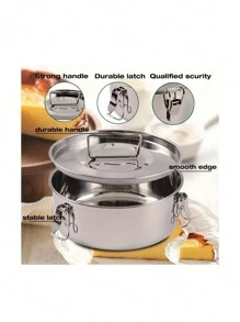 Molde Para Flan De Acero Inoxidable 304 Con Tapa Y Asa Capacidad De 1.5qt,Molde Flan Recipiente Cocina Vapor Con Tapa Acero Inoxidable - Gris - Ver 4