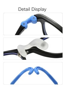 1 件儿童眼镜，新款柔性镜框防滑镜腿，不会脱落，小方形时尚镜框适合 3-8 岁儿童，近视眼镜，简约时尚，日常休闲防护眼镜 - 彈性腿眼鏡 - 查看 6