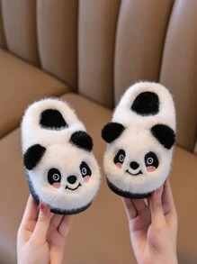 Cute Cartoon Panda Children's Winter Plush Slippers For Indoor And Outdoor Leisure, Comfortable, Non Slip, Soft Bottom, Warm Home Slippers