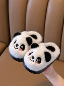 Cute Cartoon Panda Children's Winter Plush Slippers For Indoor And Outdoor Leisure, Comfortable, Non Slip, Soft Bottom, Warm Home Slippers