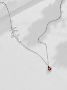 Dây chuyền mặt chữ cái đính đá Cubic Zirconia, đá sinh nhật cá nhân hóa năm 1925, phong cách Bohemian lãng mạn thanh lịch, thích hợp cho Ngày Valentine, Sinh nhật, Kỷ niệm, Lễ tốt nghiệp, Giáng sinh và các dịp khác. - Bạc - Xem 5