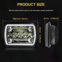 Pair For Chevy Express Cargo Van 1500 2500 3500 7x6 5x7 LED Headlights Hi/Lo DRL - Black - View 11