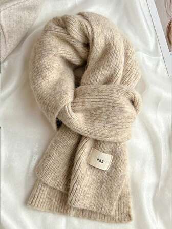Stickad halsduk för kvinnor, mjuk och mysig stickad tjock varm halsduk, lämplig för vintern, trendig för studenter