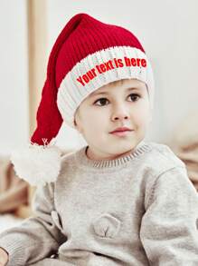 Personalized Children's Hat - Unique, Custom-Made Hat As A Perfect Gift For Family, Friends, And Loved Ones Back To School Winter Gift Ideas Boy Girl Valentine's Day - Red and White - View 6