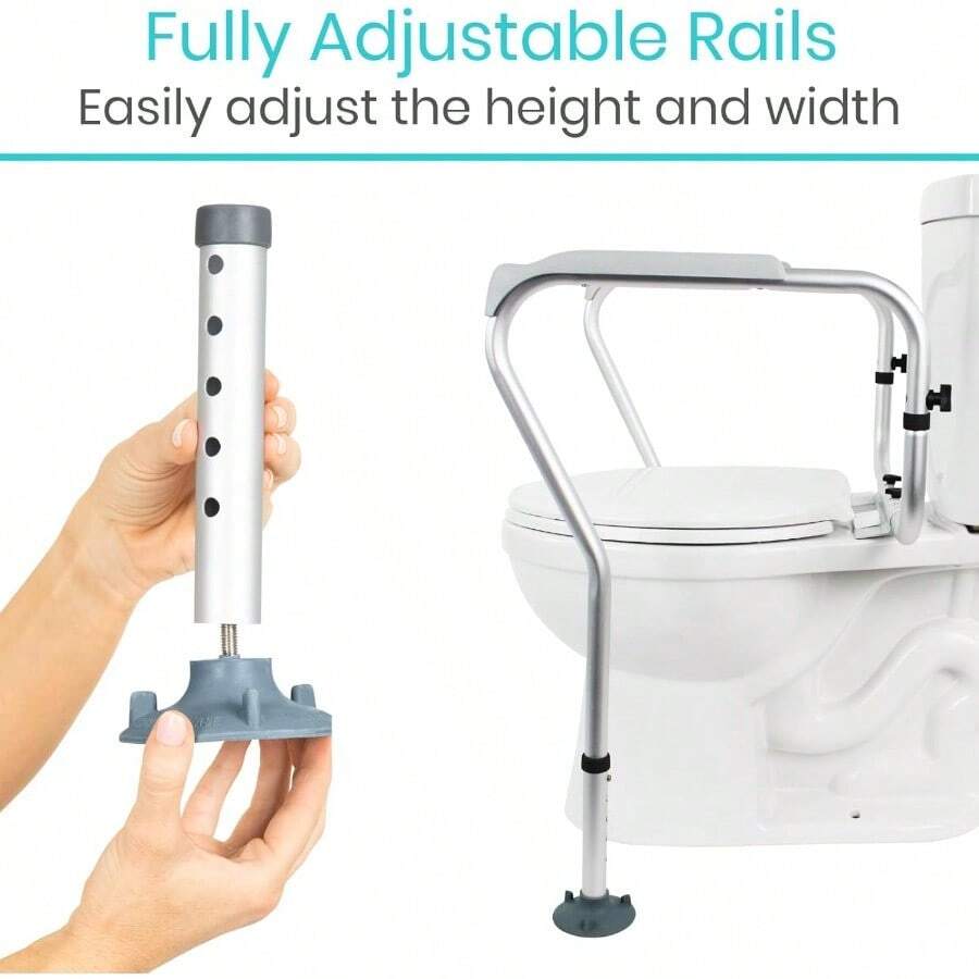 Toilet Rail Bathroom Safety Frame For Elderly, Handicap And Disabled