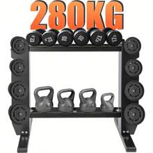 Compact Dumbbell Rack Heavy Duty Dumbbell Rack Dumbbell Rack Weight Storage Rack Compact Gym Storage Rack Kettlebell Rack Multi-Tier Weight Rack Home Fitness Racks - Black - View 4