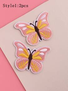 Bộ 3 miếng vá thêu hình động vật hoạt hình và bướm, thiết kế độc đáo cho quần áo và phụ kiện tự làm - Mũ, quần jean, váy, họa tiết thêu dễ thương - Nhiều màu - Xem 1