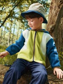 Balabala Boys' And Girls' Anti-Static Fleece Jacket 2024 Spring/Autumn - Teal - View 2