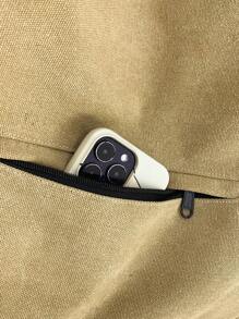 peach tree 1 件时尚简约纯色手提包，休闲单肩包，带多个手机口袋，商务、学校、通勤、青年、男士，圣诞节徒步旅行秋季旅行冬季礼物节日感恩节礼物男士礼物大容量多功能户外便携时尚休闲收纳袋电脑沙滩包运动包健身包手提包学生多功能爸爸礼物手拿包度假胸包侧包挎包皮包流浪包腰包男士礼物 - 彩色 - 查看 8