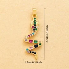 1 chiếc mặt dây chuyền hình rắn tròn mạ vàng Zirconia màu đồng, phụ kiện trang sức tự làm cho phụ nữ - Nhiều màu - Xem 7