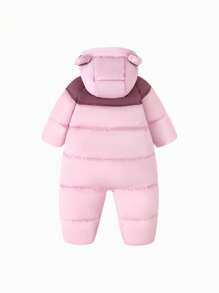 mini bala Cute Baby Unisex Hooded Down Jumpsuit - Waterproof & Oil-Proof Winter Onesie Snowsuit, Perfect For Adventurous Infants