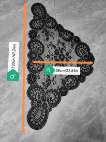1 pezzo di merletto nero di dimensioni 120cm*58cm, bordatura decorativa per abbigliamento, copricapo, paralumi, tovaglie, orlo di abiti