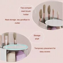 1 hộp đựng đồ trang điểm 2/3 tầng có ngăn kéo xoay, hộp đựng mỹ phẩm chống bụi trong suốt, mút trang điểm nhiều lớp và giá đựng cọ trang điểm, hộp đựng đồ trang điểm nhỏ gọn cho phấn má, chì kẻ mày, son môi, lý tưởng để đựng đồ trên bàn làm việc, tủ quần áo và phòng tắm - Nhiều màu - Xem 5