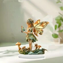 1 件带翅膀的亚克力桌面展示架 - 迷人仙女，适合家庭、办公室和商店桌面 - 多用途仙女和主题装饰标志和牌匾 - 送给家人和朋友的理想礼物 - 橄欖綠 - 查看 7