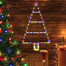 1 set kerstdecoratieverlichting, LED-kerstboomvormige verlichting, geschikt voor wanddecoratie, raamdecoratie, kamerdecoratie, woondecoratie, slaapkamer, woonkamer, verjaardagscadeau, afstudeercadeau, deurhanger - een decoratie met kerstsfeer en kerstgeest!