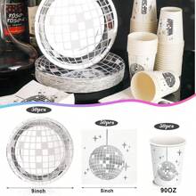 10pcs-Can Hold 10 Guests Lamp Ball Disposable Paper Plate Disco Party Tableware Disposable Round Dinner Plate Tableware Holiday Celebration Birthday Party Banquet Tea Party Wedding Exquisite Craft Fashion Match St. Patrick's Day Easter Valentine's Day