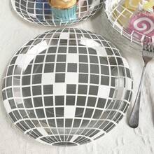 10pcs-Can Hold 10 Guests Lamp Ball Disposable Paper Plate Disco Party Tableware Disposable Round Dinner Plate Tableware Holiday Celebration Birthday Party Banquet Tea Party Wedding Exquisite Craft Fashion Match St. Patrick's Day Easter Valentine's Day