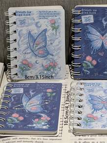 1 Stück zufälliges romantisches A7 Spiralbindung Notizbuch, dickeres kleines Hausaufgabenheft, Geschenkbuch, Schreibwaren, Schulmaterial, Rückkehr zur Schule