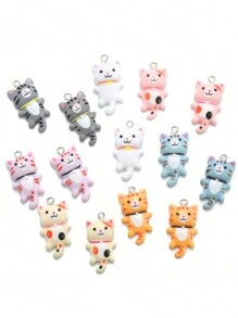10/20 Pcs Kawaii Resina Charms Gato Animal Para Mulheres Feito À Mão DIY Fazendo Brincos Colar Pingentes Festa Jóias Descobertas 29*15mm