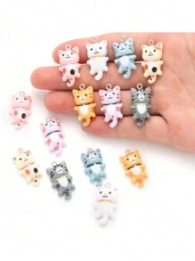 10/20 Pcs Kawaii Resina Charms Gato Animal Para Mulheres Feito À Mão DIY Fazendo Brincos Colar Pingentes Festa Jóias Descobertas 29*15mm