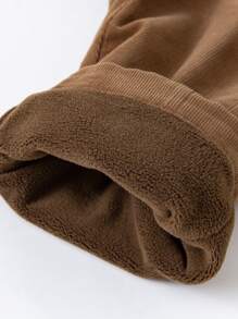 mini bala بناطيل لحديثي الولادة مبطنة بالقماش الحراري ذات الخصر المرتفع، دافئة للشتاء