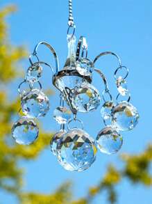 1 pieza Decoración colgante de cristal y cuentas en forma de lámpara de araña, creador de arcoíris de prisma, adecuado para el hogar, jardín, automóvil, aniversario, regalo de fiesta