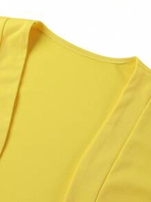 Women Short Cardigan Coat,Long Sleeve Short Jacket Crop Tops Summer Going Out Cover Up Tops - Yellow - View 4