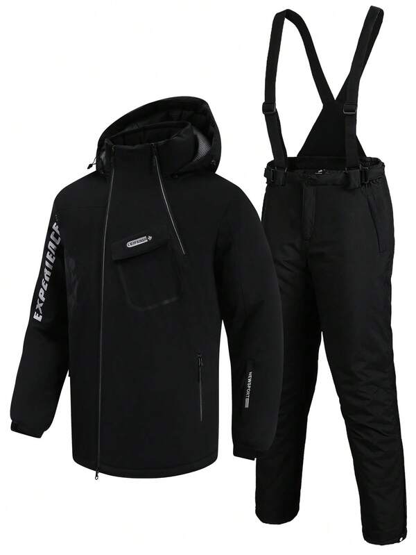 2 pezzi/Set Abbigliamento sportivo e all'aperto per uomo stile boyfriend, sport professionali e tempo libero, set giacca e pantaloni da sci HX5593 Completi da sci