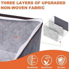 1 件装床下收纳盒，可折叠被子衣物收纳袋，防尘整理容器 - 灰色 - 查看 7