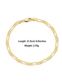 1 Stück Vintage 925 Sterling Silber 3,3mm Panzerkette Armband, 18K Gold & Rhodium Beschichtet, minimalistisches Design, modisches unisex Handaccessoire für den Alltag, geeignet als Geburtstags-, Weihnachts- oder Paargeschenk - Goldgelb - Übersicht 14