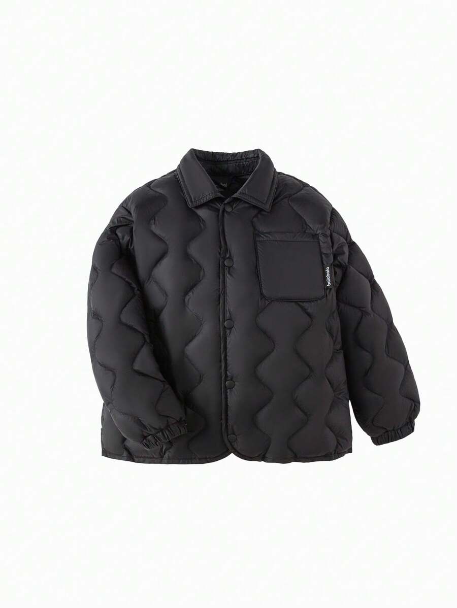 Balabala Boys' & Girls' Simple Fashion Down Jacket And Warm For Fall/Winter 2024 - Black - View 1