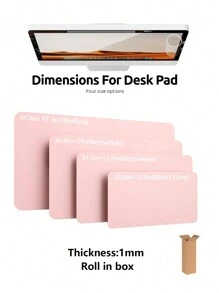 1Pc Geavanceerde Napa Textuur Kunstleren Lichte Bureau Onderlegger, Dubbelzijdig Gebruik, Kantoor Bureau Onderlegger, Grote Muismat, Antislip Kunstleren Bureau Onderlegger, Laptop Bureau Onderlegger, Waterdicht Bureau Schrijfblok Voor Kantoor En Thuis (Paars, Roze)